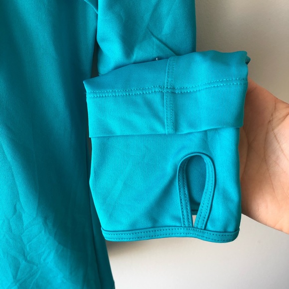 Champion Turquoise Blue Mock Neck Zip Up Sweater - Picture 5 of 6